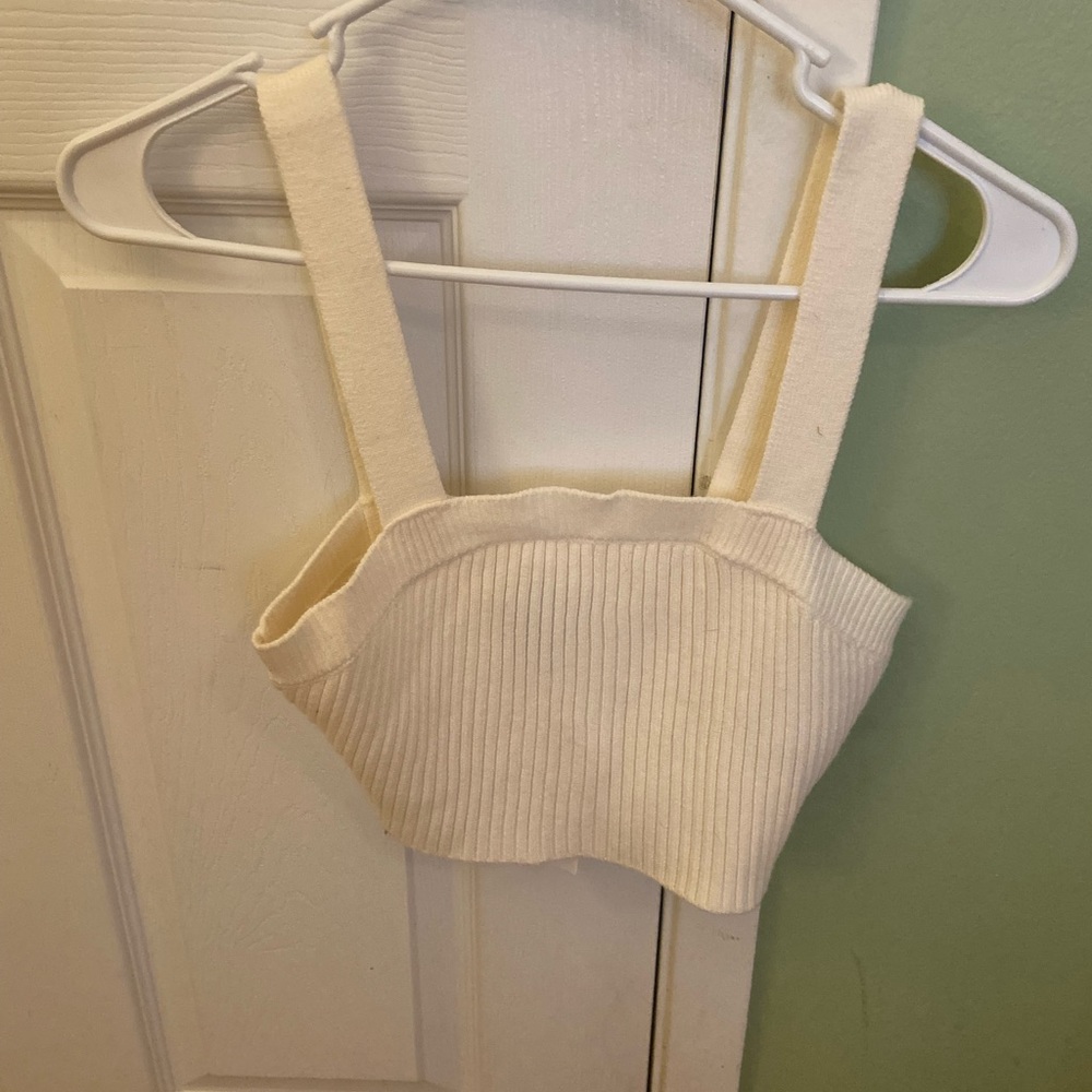 Off white sweater tank crop top. Size medium
